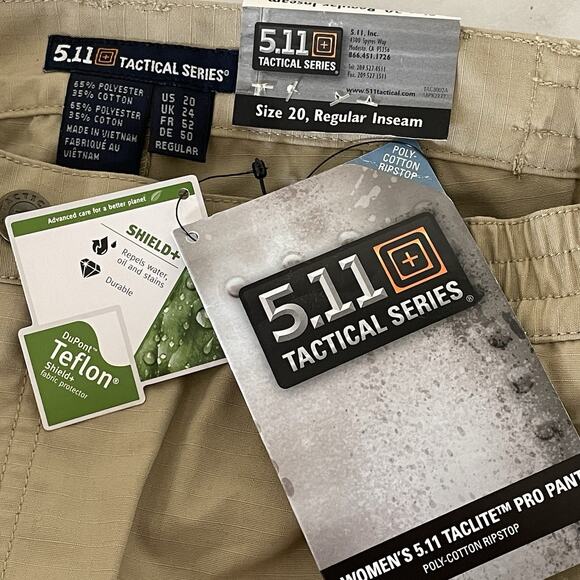 5.11 Women’s Taclite Pro Tactical Ripstop Pant Size 20 TDU Khaki Teflon NEW - Picture 8 of 11